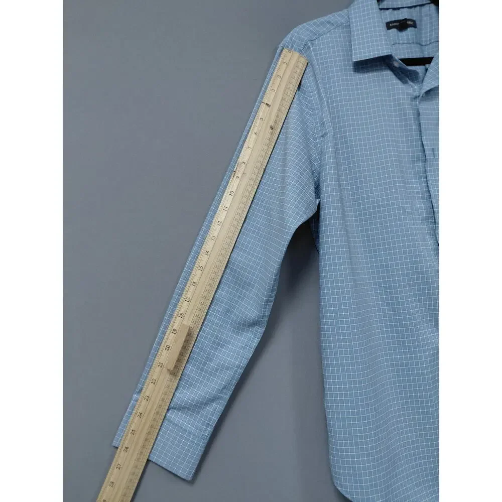 Banana Republic Blue Collared Plaid Breathable Button-Up Shirt Men Size L